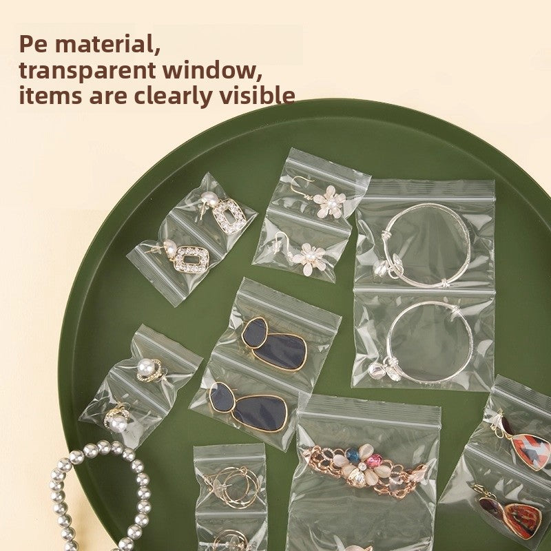 100 PCS Transparent Plastic Jewelry Packaging Bags With Resealable Closure For Secure Storage