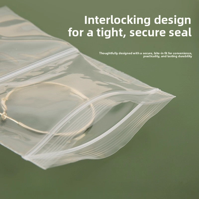 100 PCS Transparent Plastic Jewelry Packaging Bags With Resealable Closure For Secure Storage