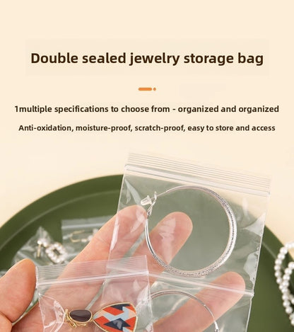 100 PCS Transparent Plastic Jewelry Packaging Bags With Resealable Closure For Secure Storage
