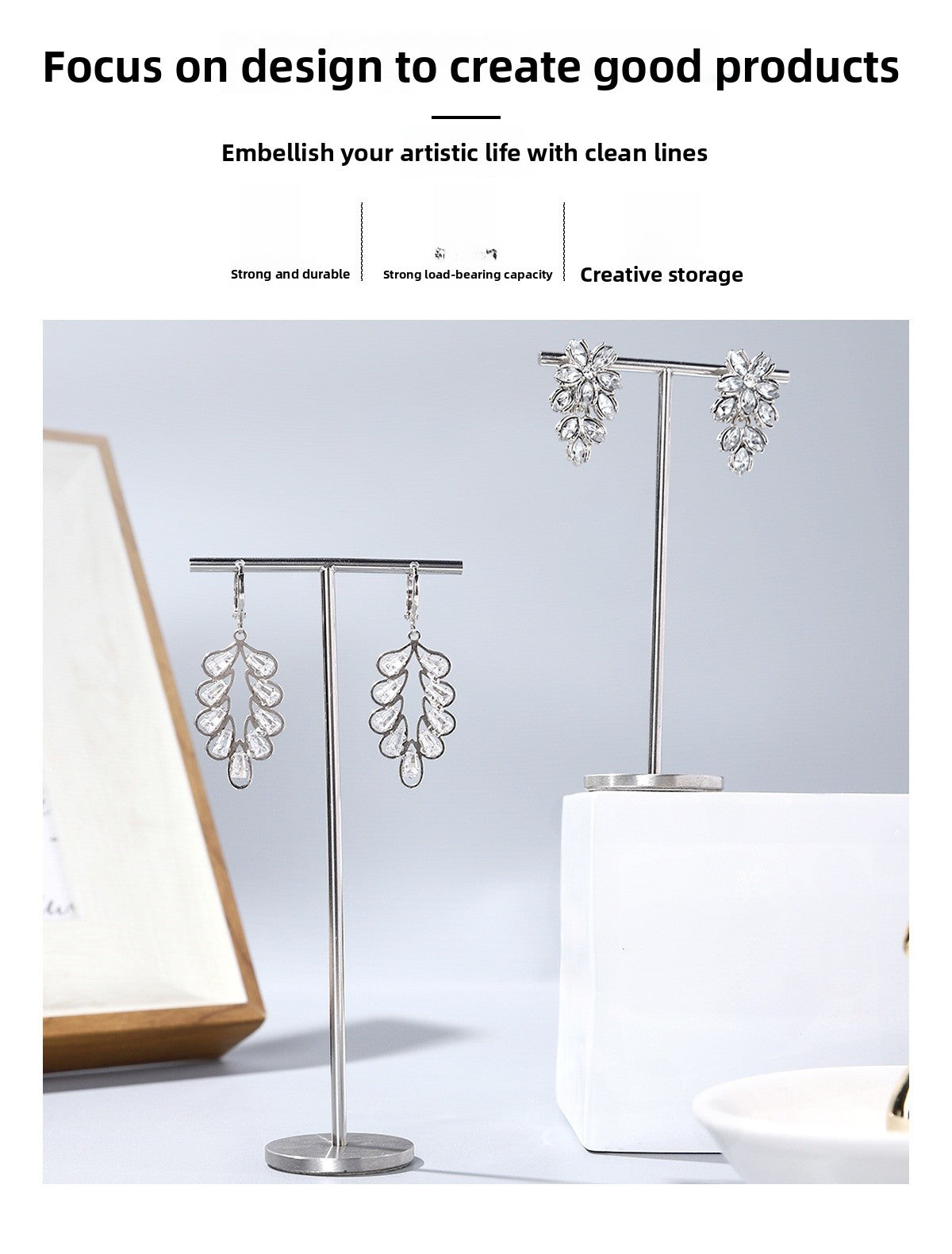 1 Piece Metal Jewelry Rack In Silver For Stylish And Durable Accessories Display