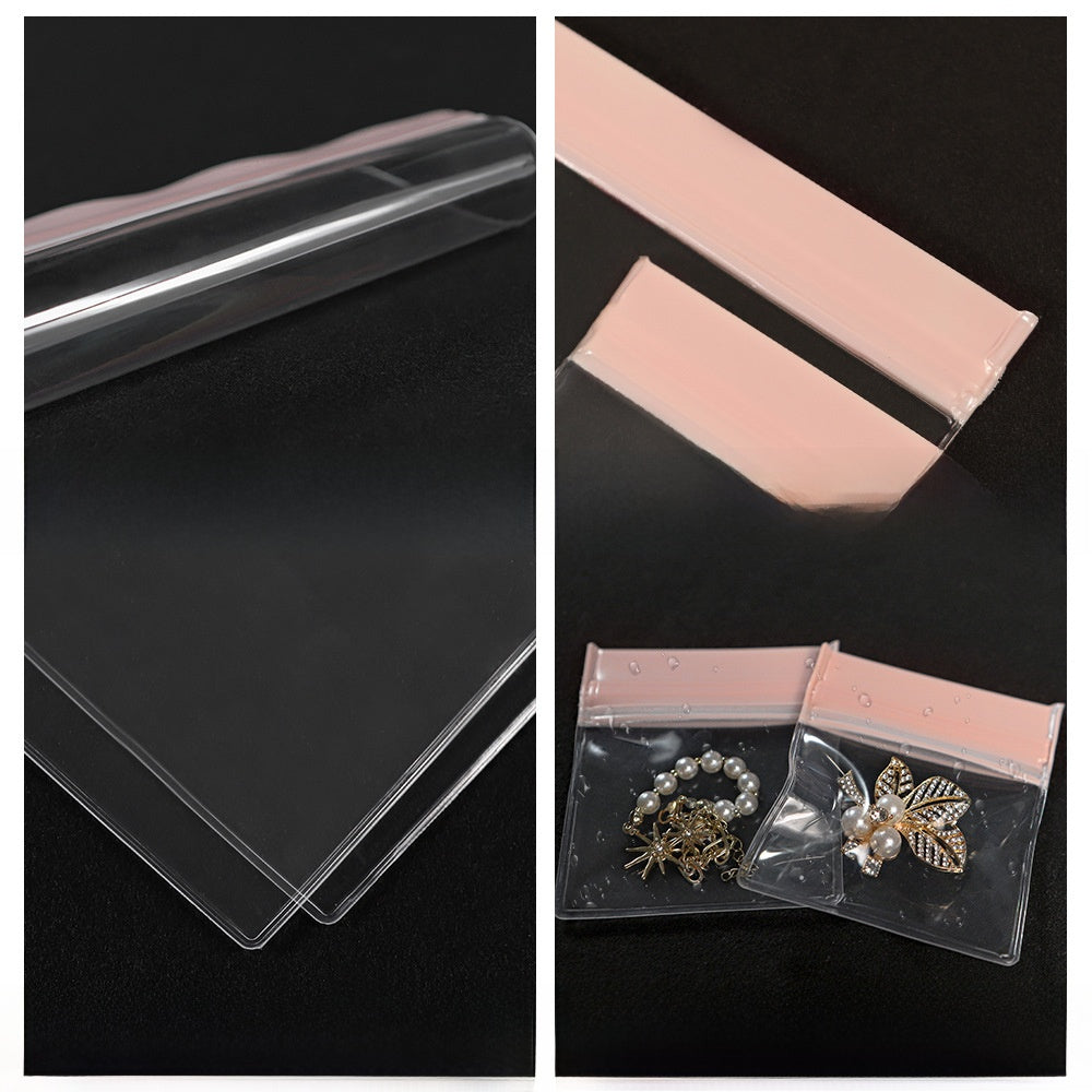 Pink EVA Jewelry Packaging Bags In Plastic Resealable Material For Secure Storage