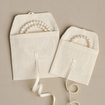 Cotton Jewelry Packaging Bags In Beige For Elegant And Eco-Friendly Jewelry Storage