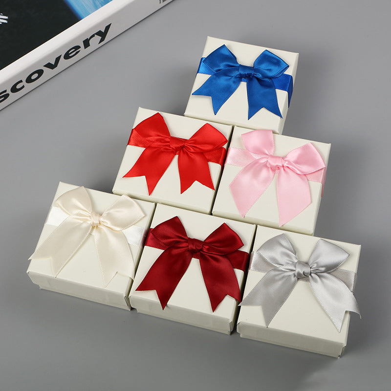 1 Piece Paper Jewelry Box With Bow Tie Design, Perfect For Elegant Jewelry Packaging