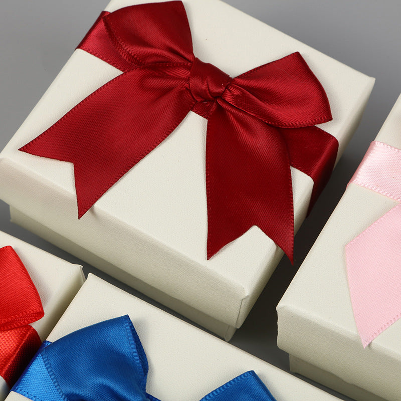 1 Piece Paper Jewelry Box With Bow Tie Design, Perfect For Elegant Jewelry Packaging
