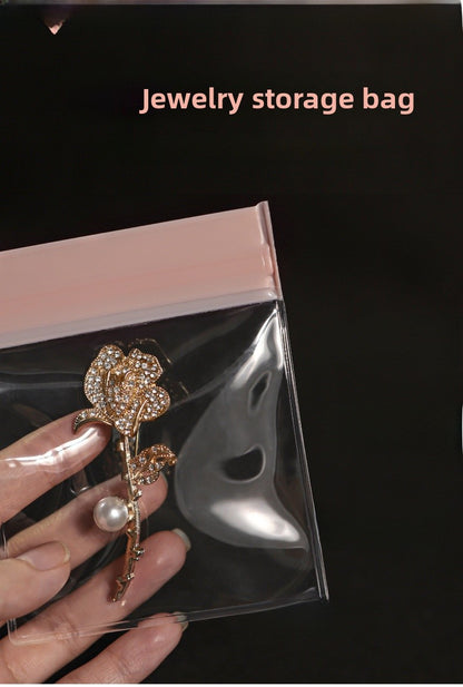 Pink EVA Jewelry Packaging Bags In Plastic Resealable Material For Secure Storage