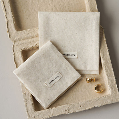 1 Piece Cotton Jewelry Packaging Bag In Beige For Elegant Jewelry Storage