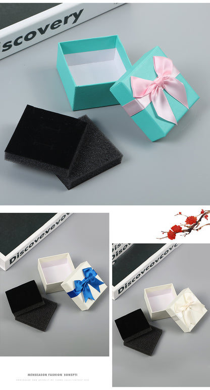 1 Piece Paper Jewelry Box With Bow Tie Design, Perfect For Elegant Jewelry Packaging