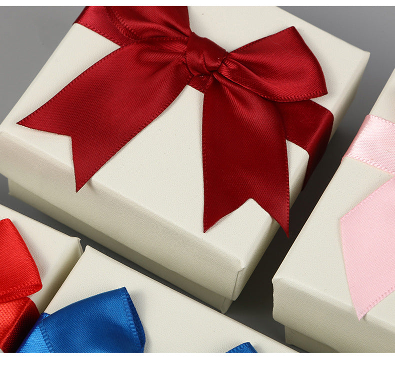 1 Piece Paper Jewelry Box With Bow Tie Design, Perfect For Elegant Jewelry Packaging