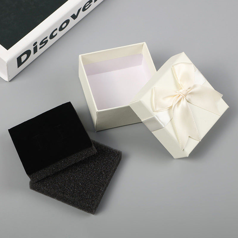 1 Piece Paper Jewelry Box With Bow Tie Design, Perfect For Elegant Jewelry Packaging