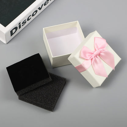 1 Piece Paper Jewelry Box With Bow Tie Design, Perfect For Elegant Jewelry Packaging