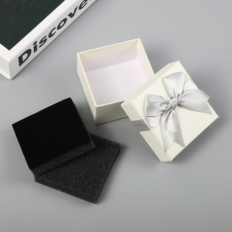 1 Piece Paper Jewelry Box With Bow Tie Design, Perfect For Elegant Jewelry Packaging