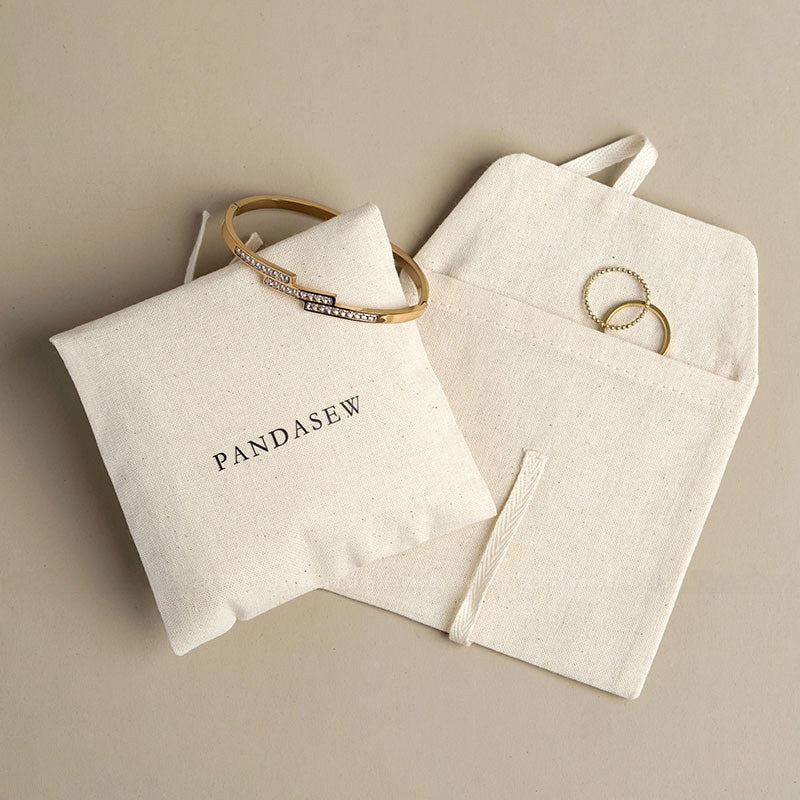 Cotton Jewelry Packaging Bags In Beige For Elegant And Eco-Friendly Jewelry Storage