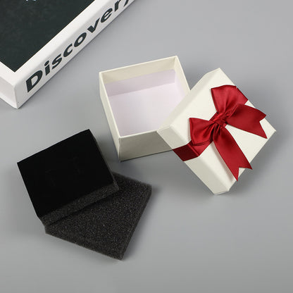 1 Piece Paper Jewelry Box With Bow Tie Design, Perfect For Elegant Jewelry Packaging