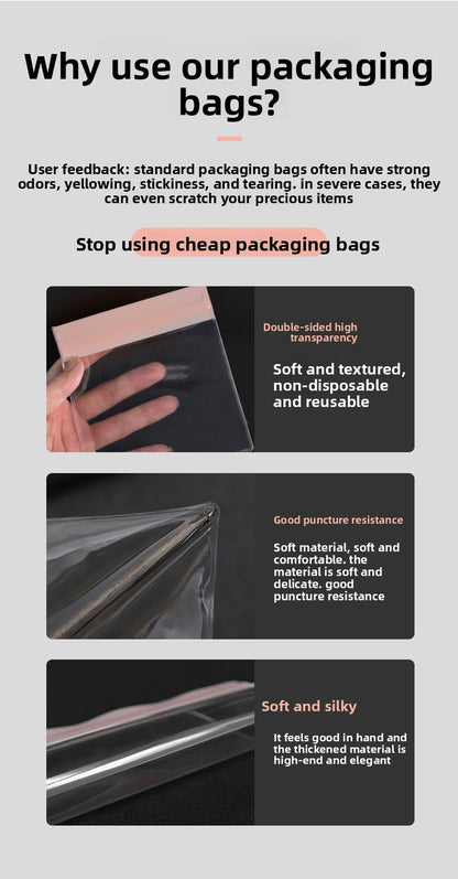 Pink EVA Jewelry Packaging Bags In Plastic Resealable Material For Secure Storage