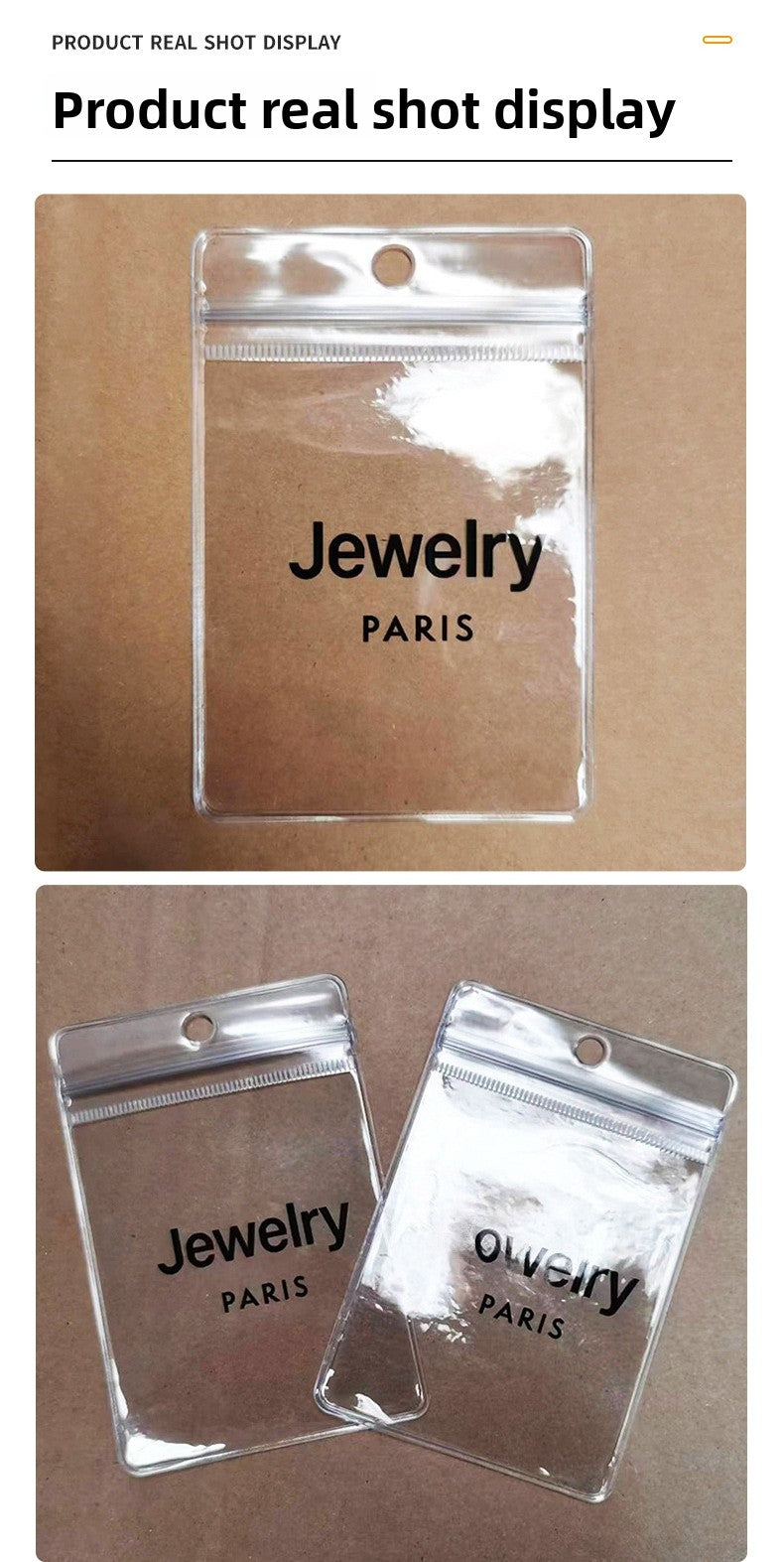 1 Piece Transparent PVC Plastic Resealable Bag For Secure Storage And Organization