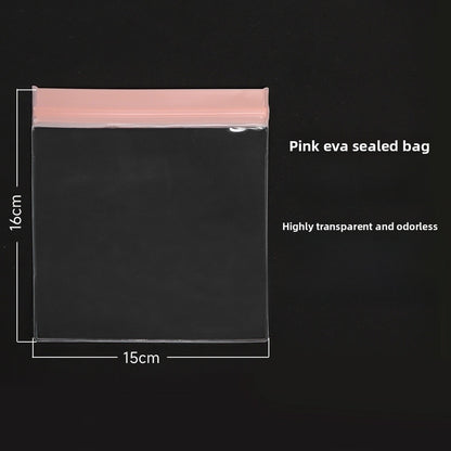 Pink EVA Jewelry Packaging Bags In Plastic Resealable Material For Secure Storage