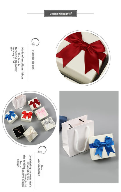 1 Piece Paper Jewelry Box With Bow Tie Design, Perfect For Elegant Jewelry Packaging