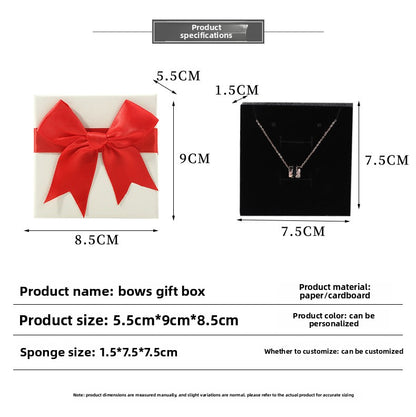 1 Piece Paper Jewelry Box With Bow Tie Design, Perfect For Elegant Jewelry Packaging