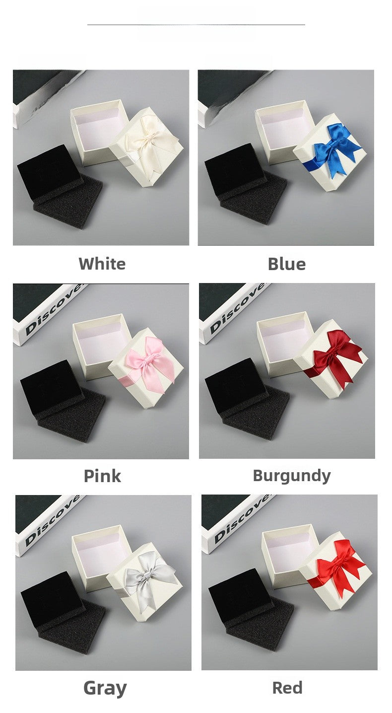 1 Piece Paper Jewelry Box With Bow Tie Design, Perfect For Elegant Jewelry Packaging