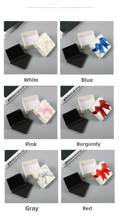 1 Piece Paper Jewelry Box With Bow Tie Design, Perfect For Elegant Jewelry Packaging