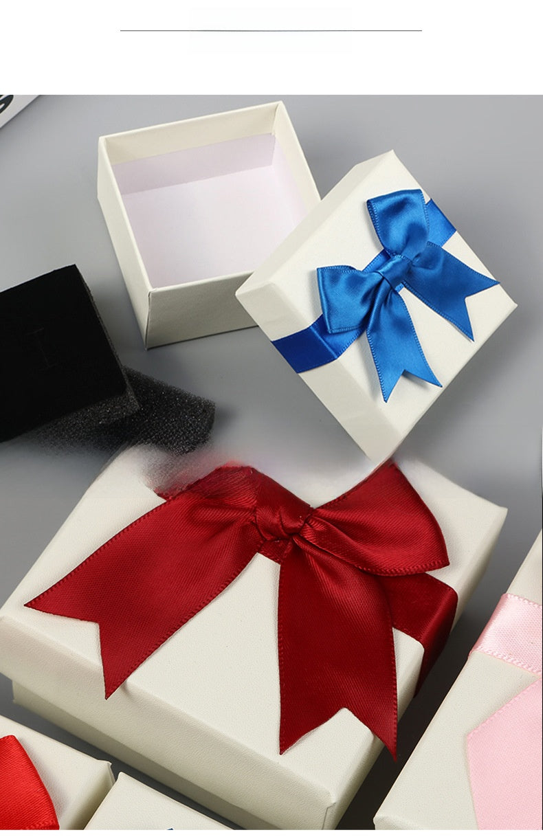 1 Piece Paper Jewelry Box With Bow Tie Design, Perfect For Elegant Jewelry Packaging