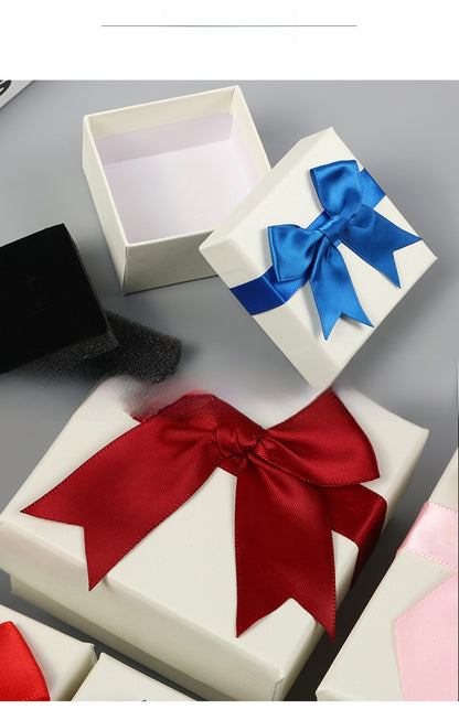 1 Piece Paper Jewelry Box With Bow Tie Design, Perfect For Elegant Jewelry Packaging