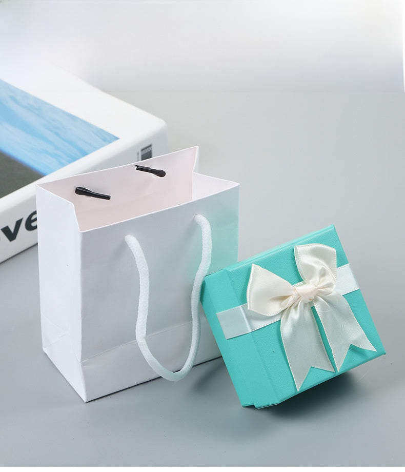 1 Piece Paper Jewelry Box With Bow Tie Design, Perfect For Elegant Jewelry Packaging
