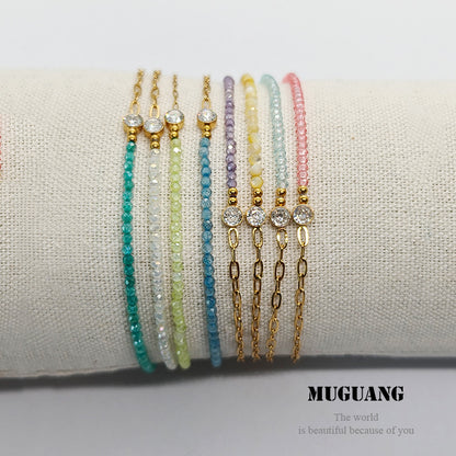 Simple Style Bracelets For Men And Women Featuring Natural Stone Inlay And Durable Titanium Steel Material In Steel Color