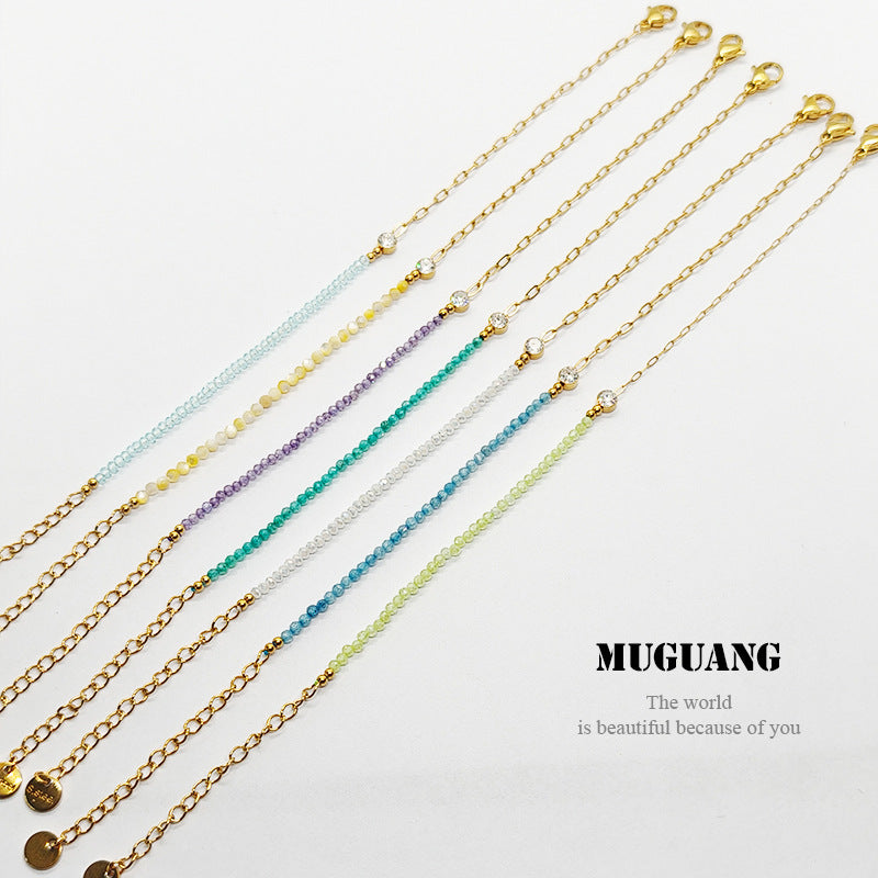 Simple Style Bracelets For Men And Women Featuring Natural Stone Inlay And Durable Titanium Steel Material In Steel Color