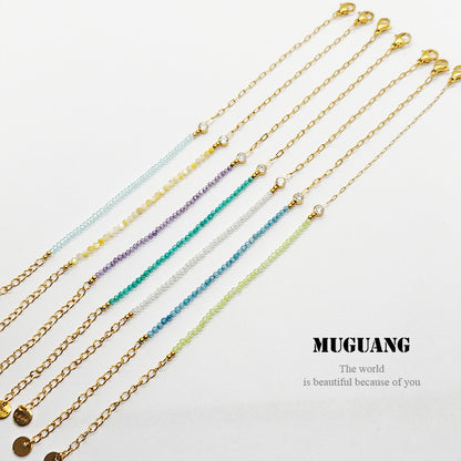 Simple Style Bracelets For Men And Women Featuring Natural Stone Inlay And Durable Titanium Steel Material In Steel Color