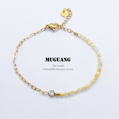 Simple Style Bracelets For Men And Women Featuring Natural Stone Inlay And Durable Titanium Steel Material In Steel Color
