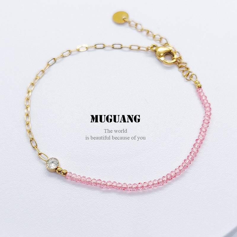 Simple Style Bracelets For Men And Women Featuring Natural Stone Inlay And Durable Titanium Steel Material In Steel Color