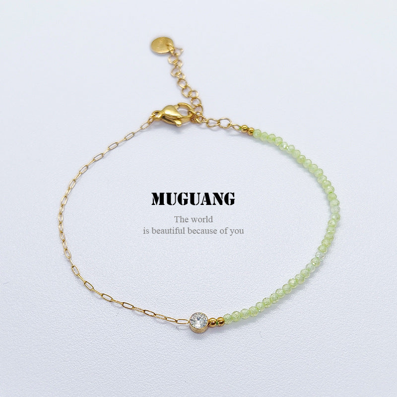 Simple Style Bracelets For Men And Women Featuring Natural Stone Inlay And Durable Titanium Steel Material In Steel Color