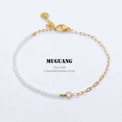 Simple Style Bracelets For Men And Women Featuring Natural Stone Inlay And Durable Titanium Steel Material In Steel Color
