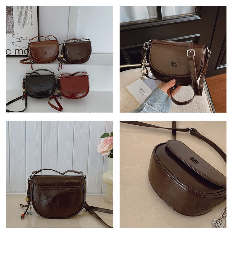 Shell-Shaped Shoulder Bag For Women In PU Leather, Stylish And Elegant Design