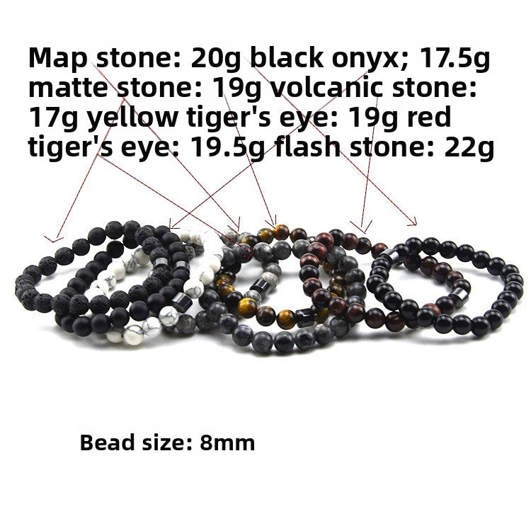 Map Pattern Natural Stone Bracelet For Women Featuring Elegant Design And Durable Craftsmanship