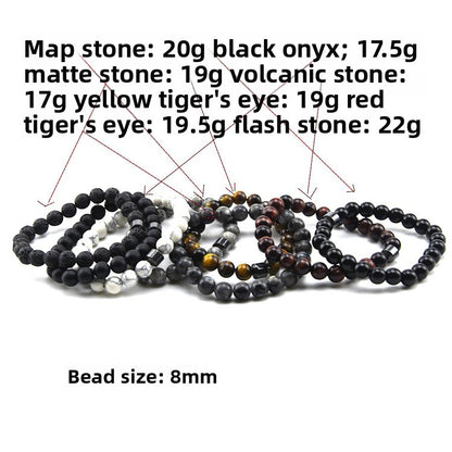 Map Pattern Natural Stone Bracelet For Women Featuring Elegant Design And Durable Craftsmanship