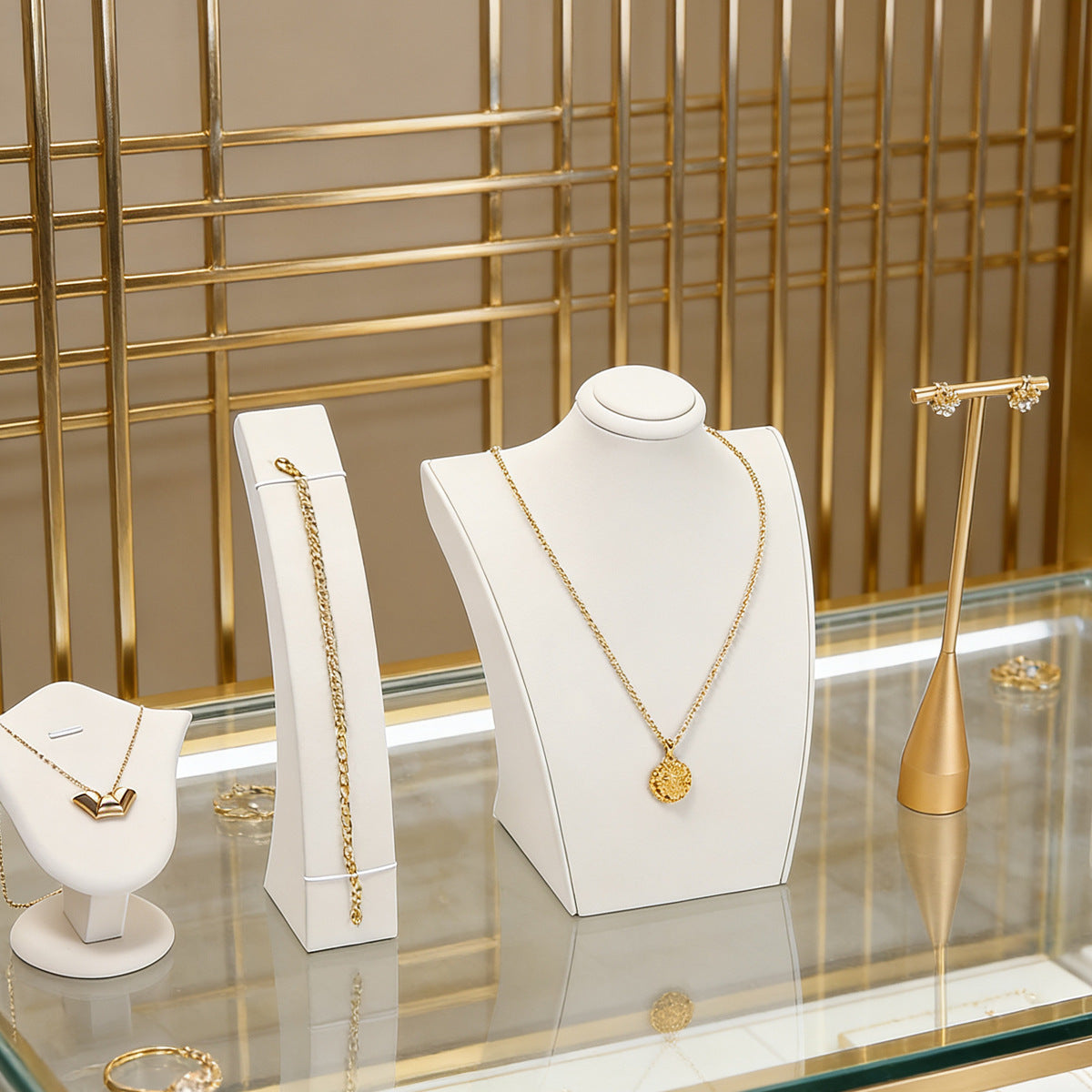 1 Piece White Metal Jewelry Rack For Displaying Accessories