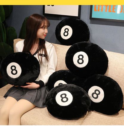 Billiards Stuffed Animal Plush Toy Made With Soft PP Cotton In Dyed Black Color