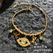 Gold - Green Cat Eye Bracelet