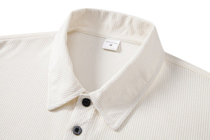 Solid Color Casual Long Sleeve Men's T-Shirt In Polyester With Standing Collar For Spring