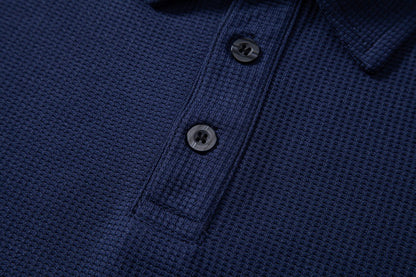 Solid Color Casual Long Sleeve Men's T-Shirt In Polyester With Standing Collar For Spring