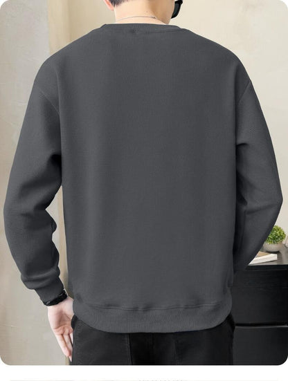 Men's Casual Grey Long Sleeve Hoodie In Polyester Fabric