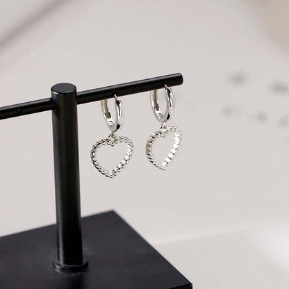 Heart Hoops Earrings In White Featuring Elegant Heart Shape Design For Stylish Wear