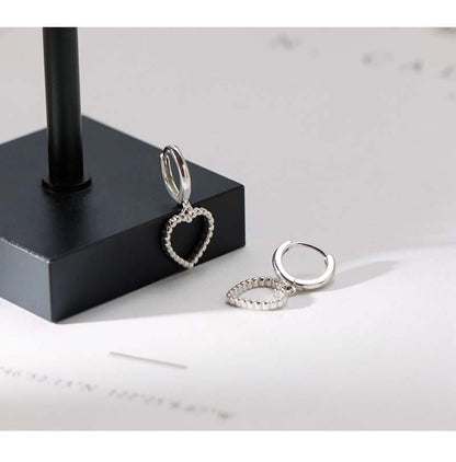 Heart Hoops Earrings In White Featuring Elegant Heart Shape Design For Stylish Wear