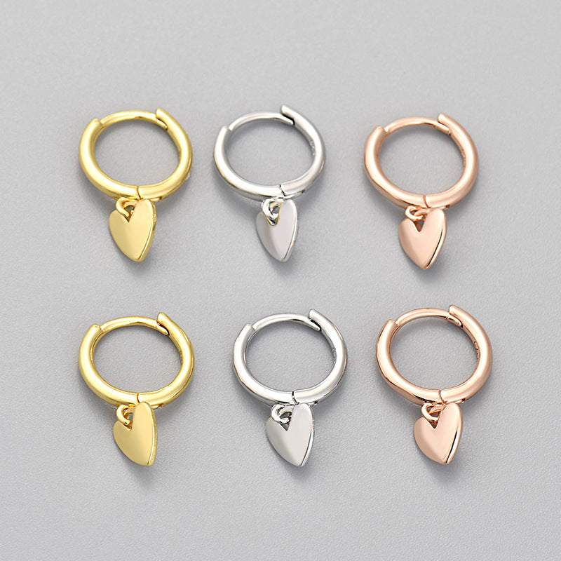 Heart Hoops Earrings In Rose Gold Featuring Elegant Heart Shape Design