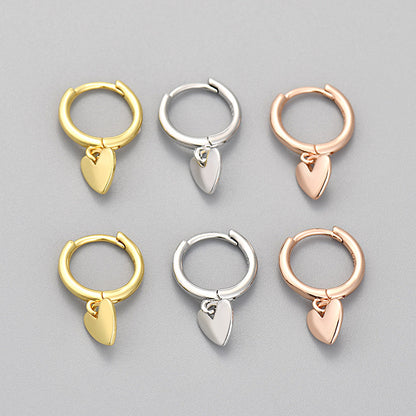 Heart Hoops Earrings In Rose Gold Featuring Elegant Heart Shape Design