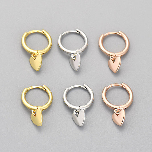 Heart Hoops Earrings In Rose Gold Featuring Elegant Heart Shape Design