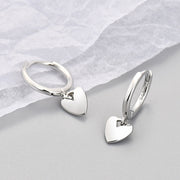 Heart-shaped Earrings (White Gold )