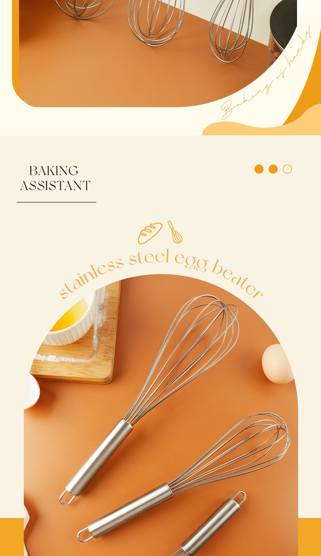 304 Stainless Steel Bakeware Manual Egg Beater For Kitchen And Cooking